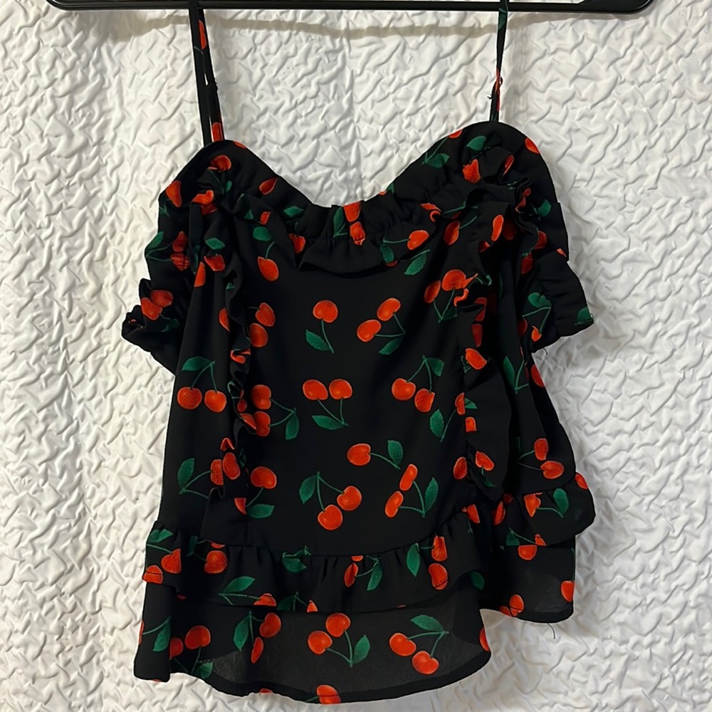 Cherry Detailed Top